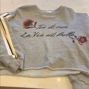 Juniors small crop sweater